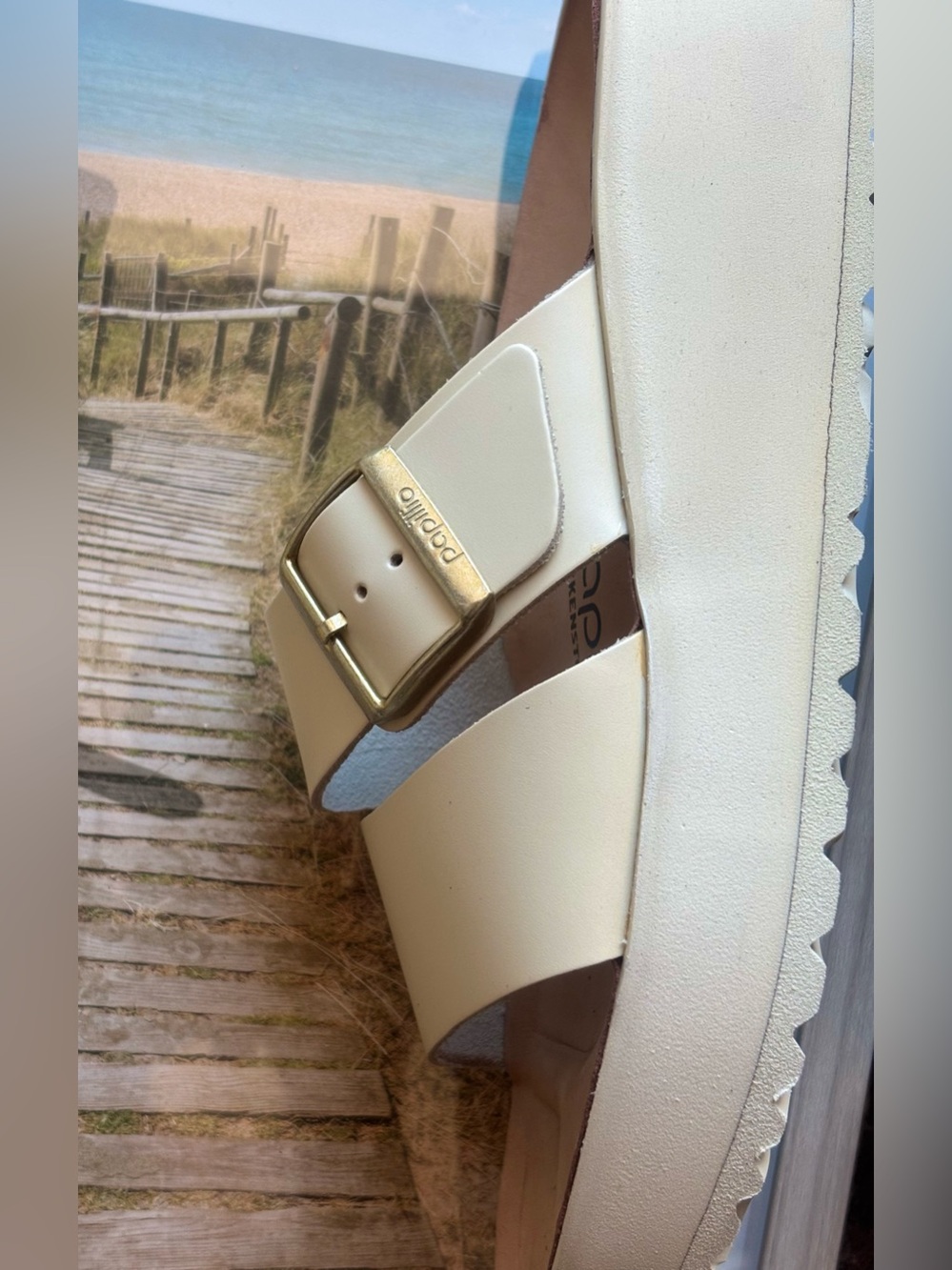 Birkenstock Papillio Almina Leather Platform Sandal Buckle Slides Sandals 37 39 - Picture 4 of 13